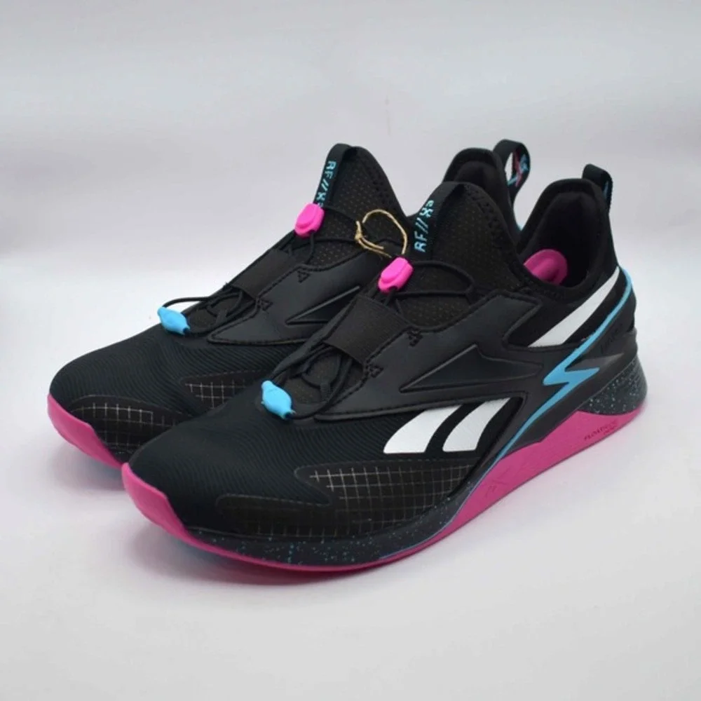 Reebok Nano X3 Froning Training Shoes Sneakers Men's Size 10 Black Pink Cyan NEW